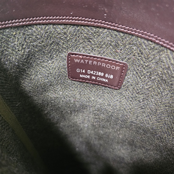 Waterproof Brown Suede Boots - Brass Hardware - Size 6-1/2 B - Picture 5 of 9